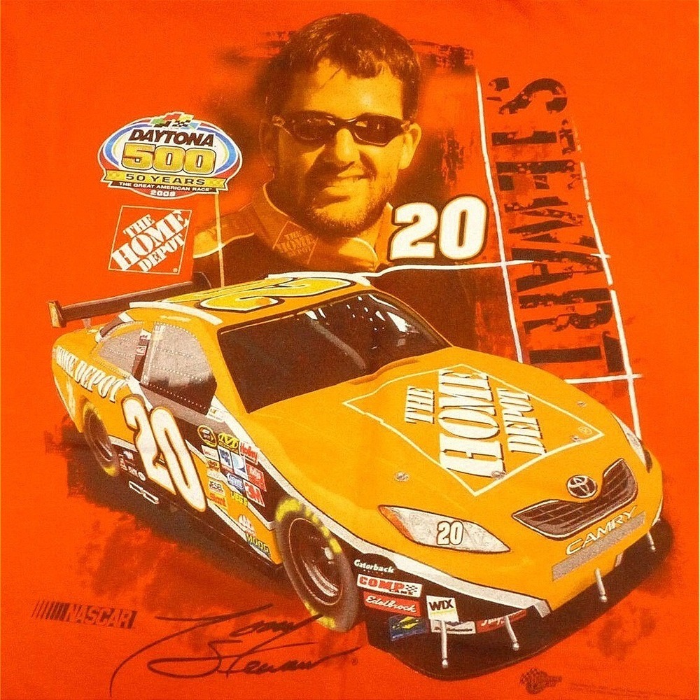Tony Stewart NASCAR Home Depot Winners Circle Orange T-Shirt 2XL Daytona 500 08' - Picture 8 of 8